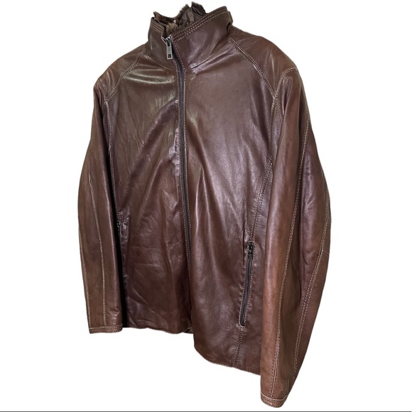 SOLD ! VTG ANDREW MARC Genuine Leather Rabbit Fur Thermolite Jacket - Picture 3 of 16